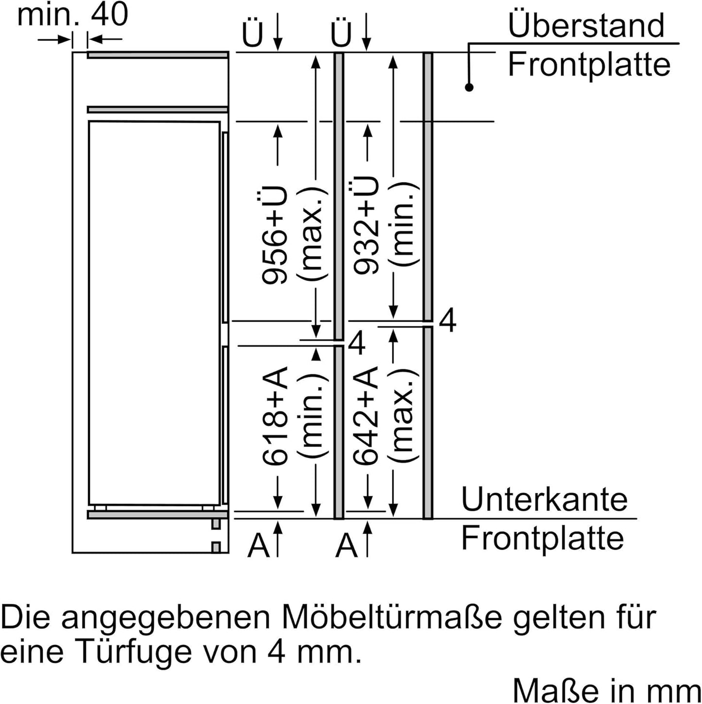 KIS77AD40 Série 6 Réfrigérateur-Congélateur Encastrable/A+++ / 158 Cm De Hauteur / 138 Kwh/An/Réfrigérateur 164 L/Congélateur 61 L/Lowfrost/Vitafresh Plus