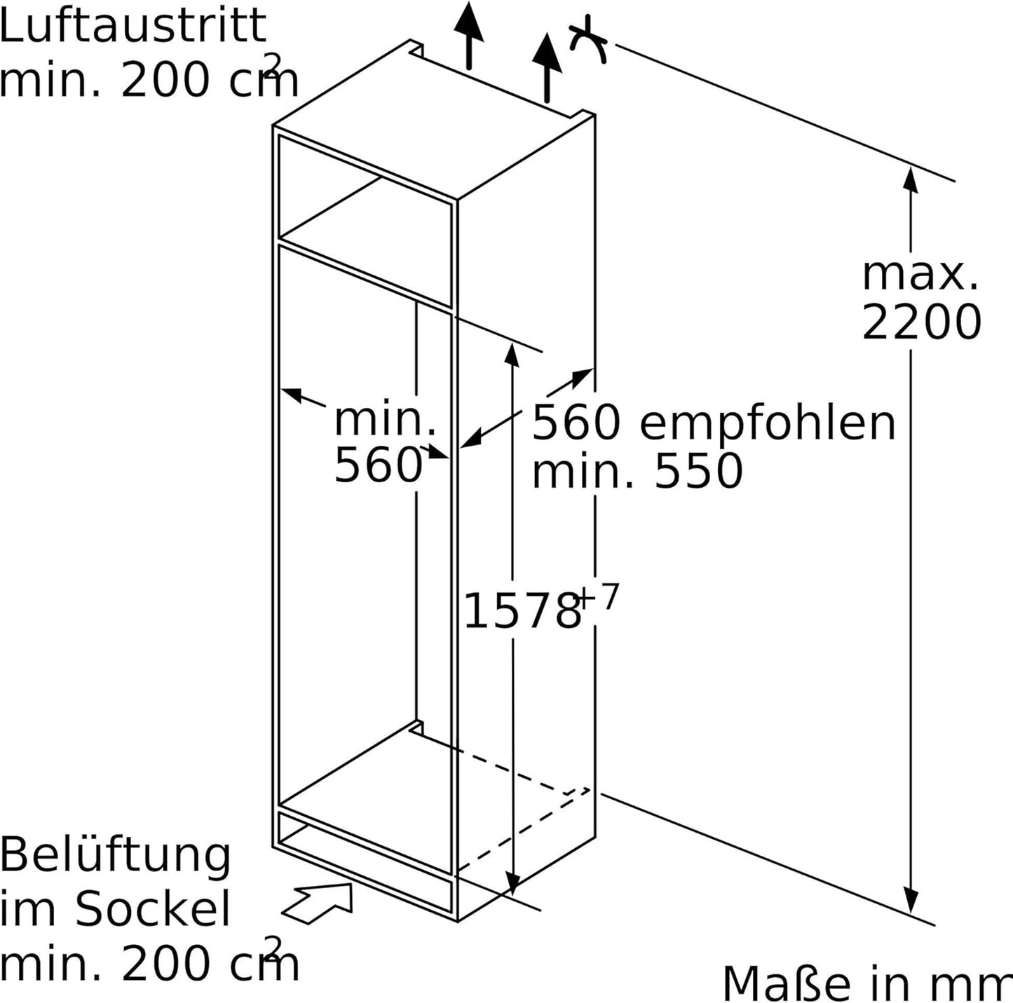 KIS77AD40 Série 6 Réfrigérateur-Congélateur Encastrable/A+++ / 158 Cm De Hauteur / 138 Kwh/An/Réfrigérateur 164 L/Congélateur 61 L/Lowfrost/Vitafresh Plus