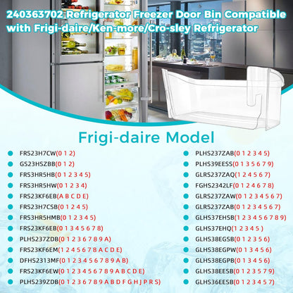 Upgrade 240363702 Lot De Bacs De Porte Inférieure De Réfrigérateur Remplace 240363704 240363705 240363708 AP2116106 PS430207 Dimensions 36,3 Cm (L) × 11,5 Cm (L) X 13 Cm 2,7 Cm Hauteur :