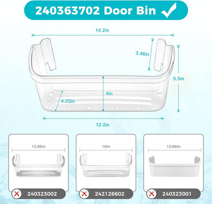 Upgrade 240363702 Lot De Bacs De Porte Inférieure De Réfrigérateur Remplace 240363704 240363705 240363708 AP2116106 PS430207 Dimensions 36,3 Cm (L) × 11,5 Cm (L) X 13 Cm 2,7 Cm Hauteur :