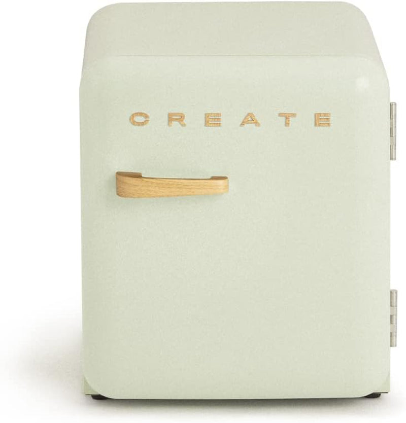 / RETRO FRIDGE 50 Wood/Réfrigérateur Vert Avec Poignée Bois/Pratique Et Fonctionnel, Matériaux Résistants